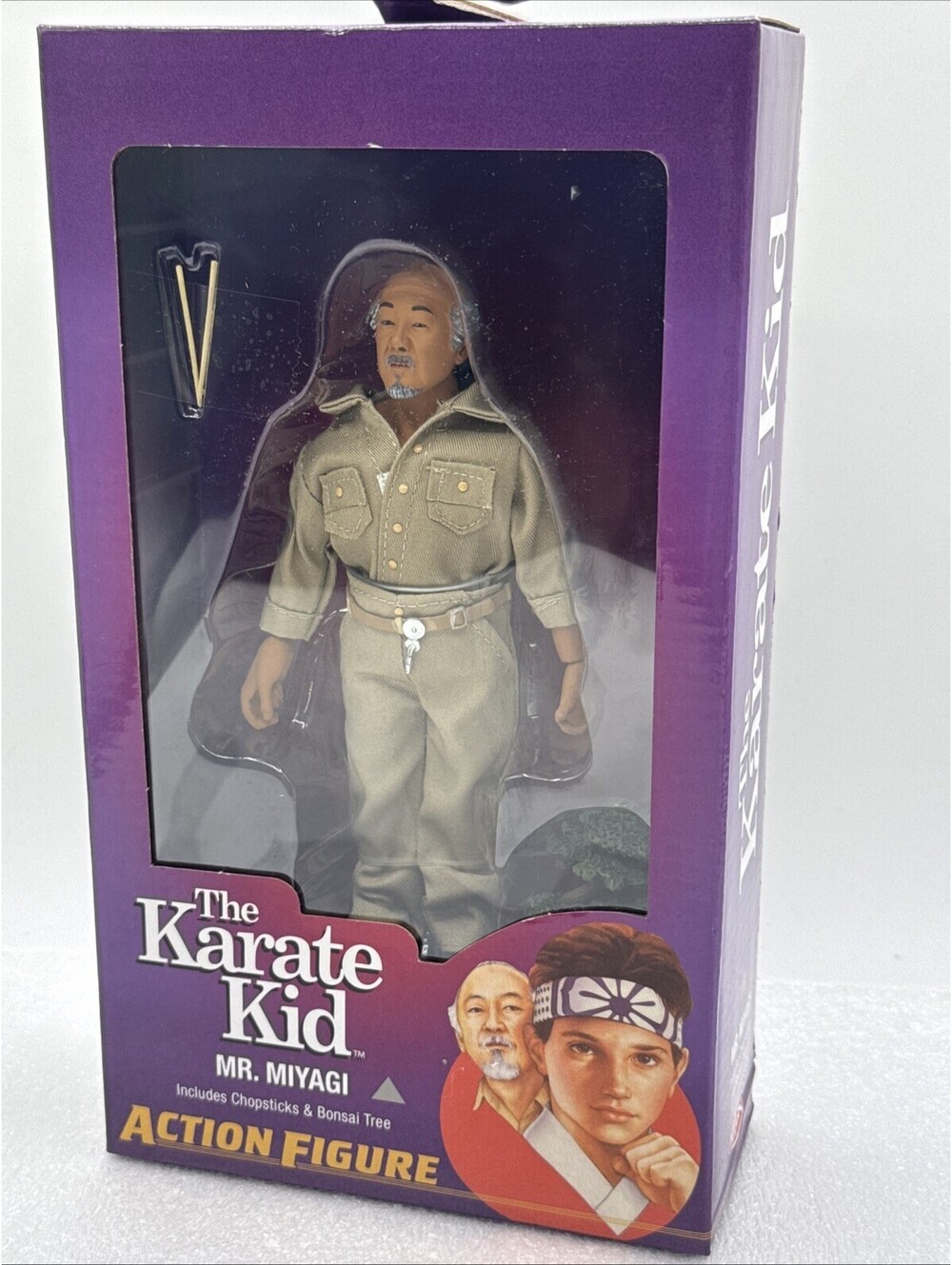 The Karate Kid 8” Figure Mr. Miyagi, Chopsticks & Bonsai Tree Neca Sealed 2019